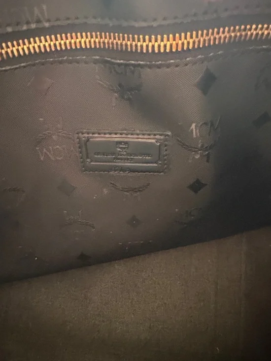 MCM Black Tote with Gold Plaque and Studs - Picture 14 of 14